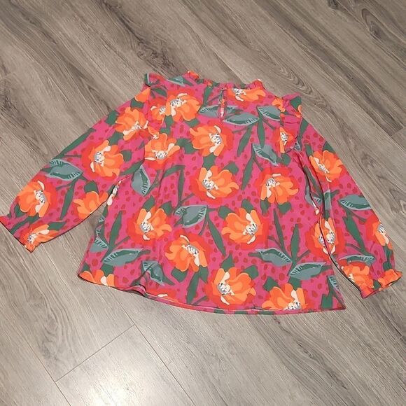 EUC Michelle McDowell McKenna Gold Rush Ruffle Top - Picture 11 of 11